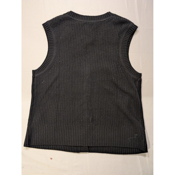 Quince Women's Large Mongolian Cashmere V-Neck Sweater Vest Black NEW Luxury - Picture 7 of 9